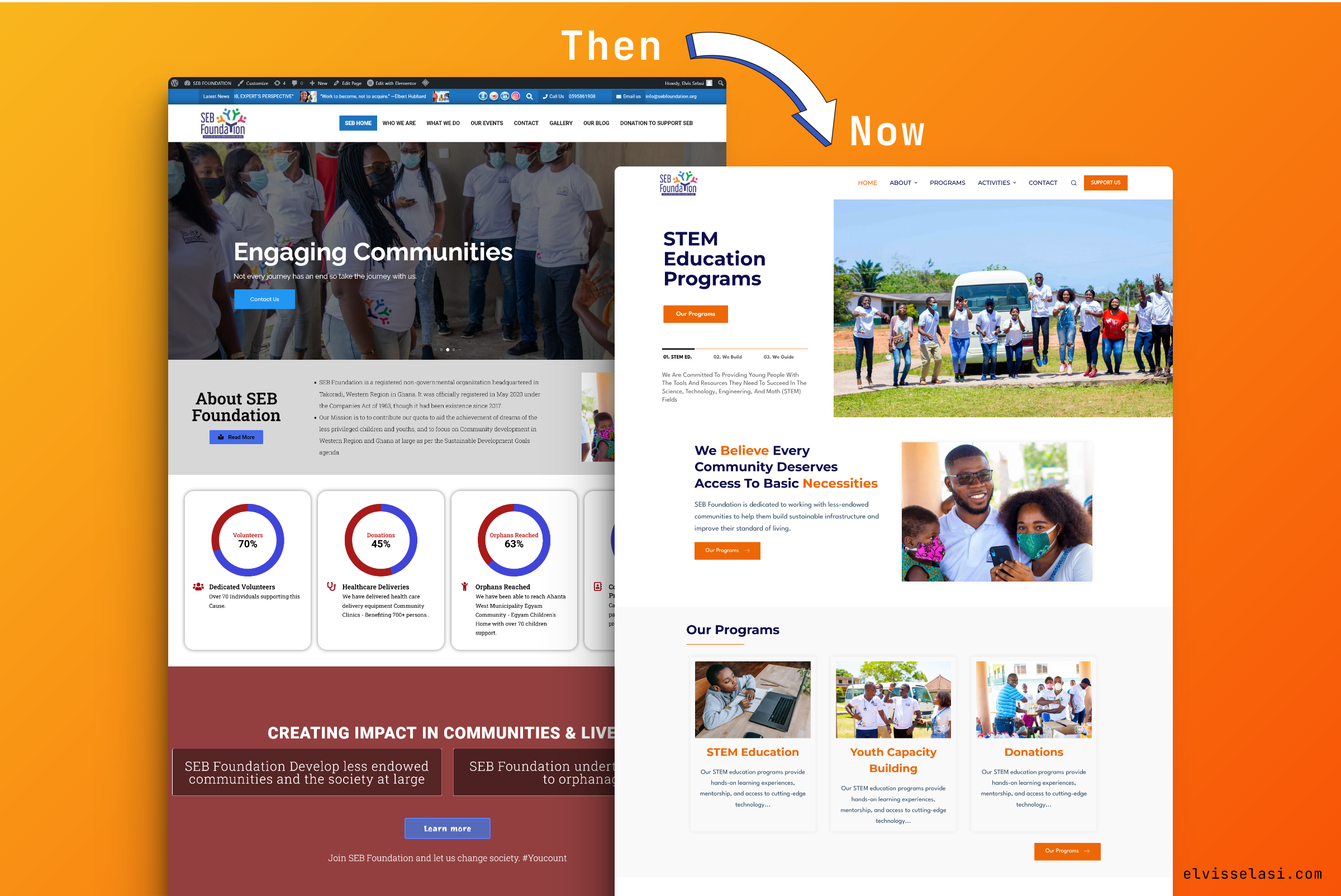 Seb foundation website redesign - Elvis Selasi